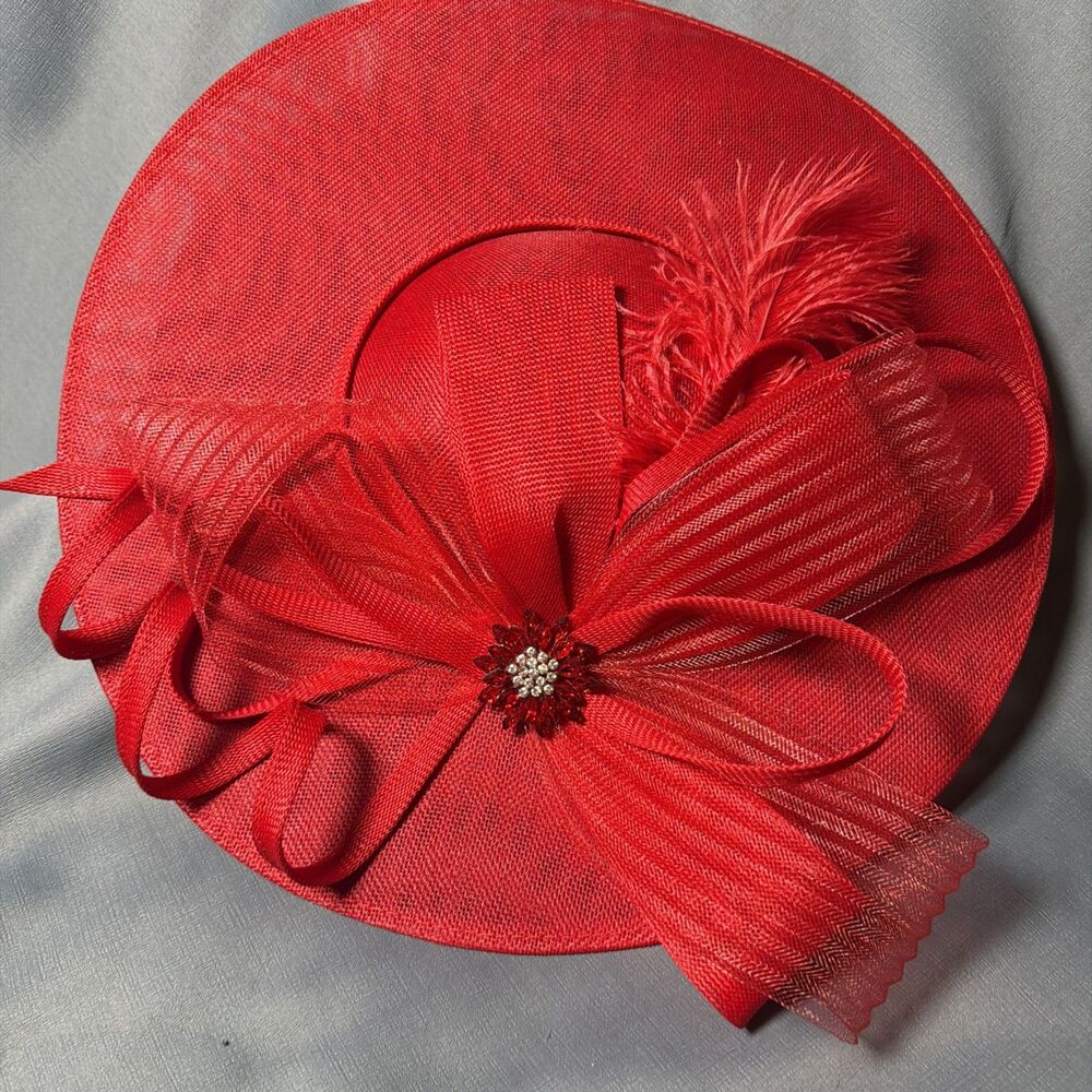 dressfan Fascinator Hat 20s 50s Linen  for Church/Wedding/Cocktail/Tea Party-1